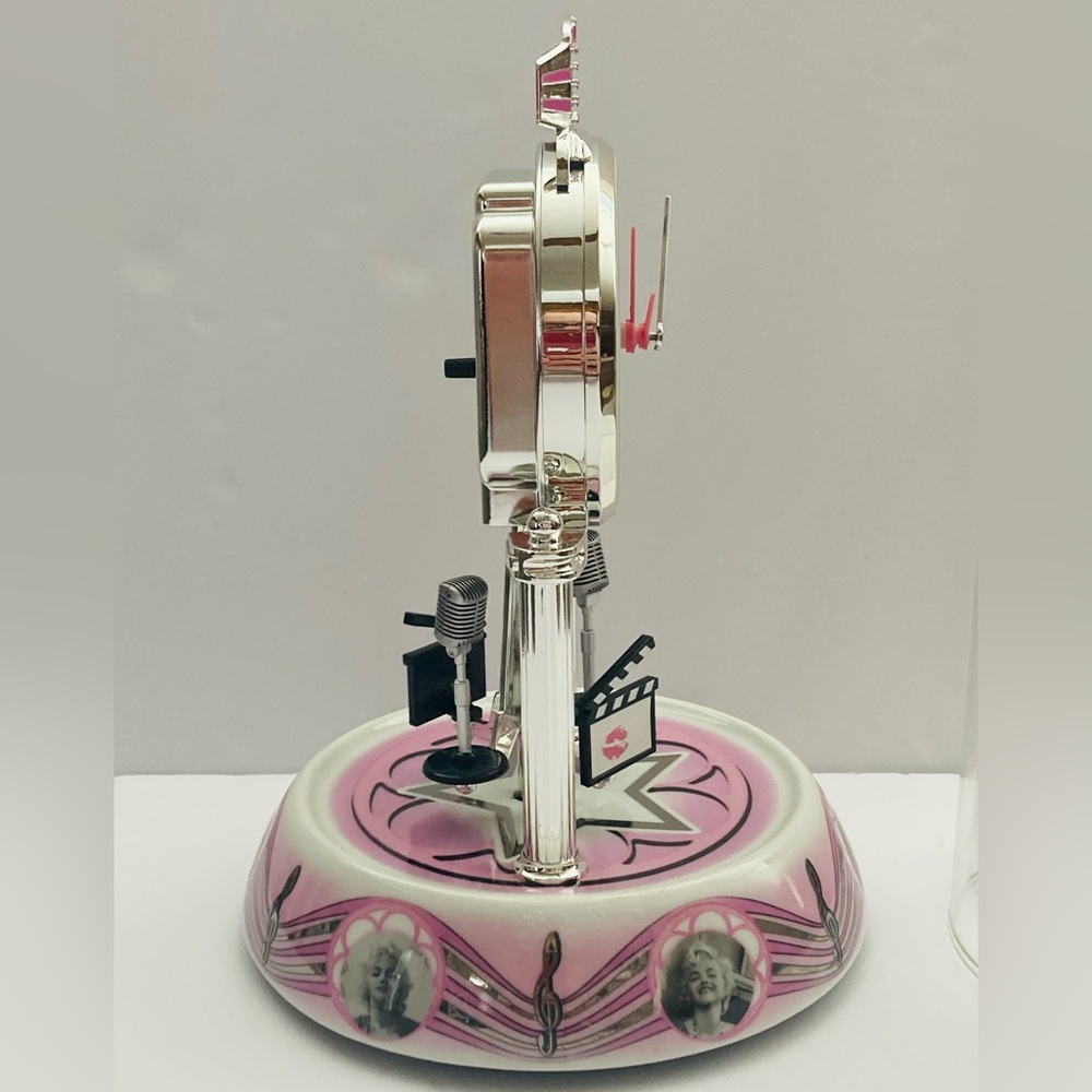 Vintage 2009 Marilyn Monroe Anniversary Porcelain Clock Rotating Pendulum/Dome - Picture 11 of 16